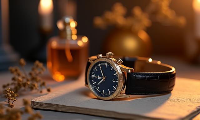 Fotografi produk fesyen dengan pencahayaan studio.